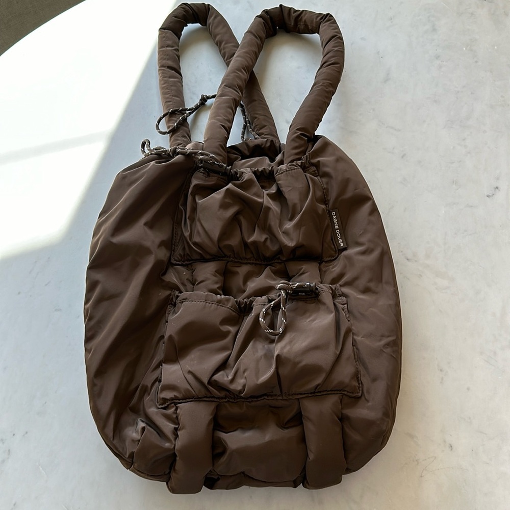 Dagne Dover Chocolate Brown Puffer Tote